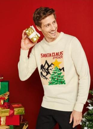 Мужской рождественский свитер, новогодний пуловер, euro s 44/46, livergy3 фото