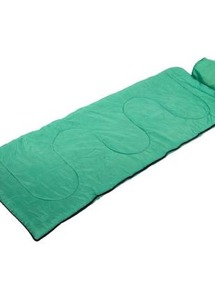 Спальний мішок-ковдра з підголівником ur sy-4840 зелений (59508150)