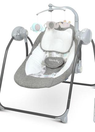 Дитяча гойдалка для новонароджених el camino me 1075 gray linen drops