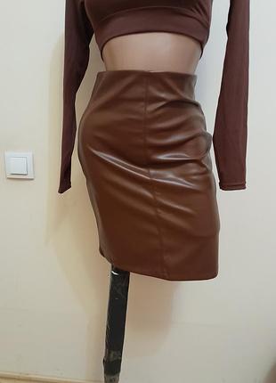 Юбка кожаная shein s