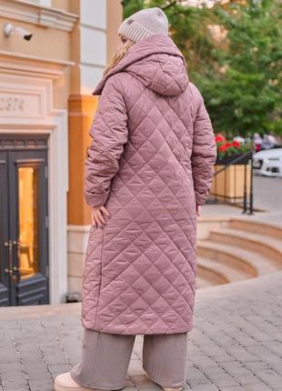 Женское зимняя длинная куртка плащевка на синтепоне 200 и доп подкладка синтепон 80 размеры батал7 фото