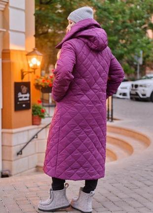 Женское зимняя длинная куртка плащевка на синтепоне 200 и доп подкладка синтепон 80 размеры батал10 фото