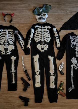 Карнавальные костюмы, скелет, череп, разбойник4 фото