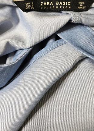 Плаття-сорочка блакитне міді на ґудзиках під джинс zara7 фото