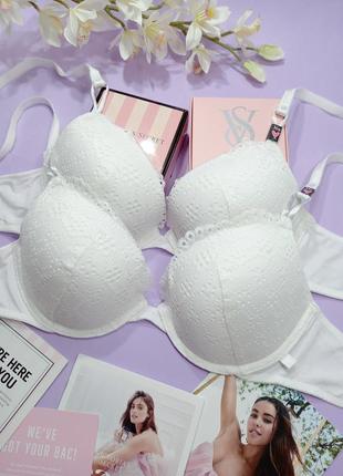 Звабливий та ніжний ажурний ліф victoria's secret sexy tee lace push up bra оригінал прошва пуш ап1 фото