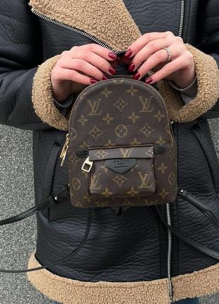 Женский рюкзак louis vuitton palm springs mini brown black