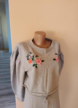 Светр з вишивкою оверсайз(спортивні штани в подарунок)