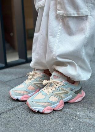 Женские кроссовки new balance 9060 prm light gray pink <unk> 24 беленс <unk> весна, лето, осень <unk> замша <unk> обувь