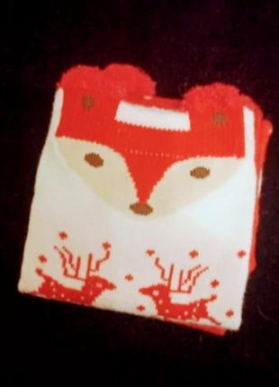 Креативные новогодние носки лисенок (35-40)