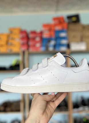 Чоловічі кросівки на ліпучках adidas stan smith оригінал нові білого кольору