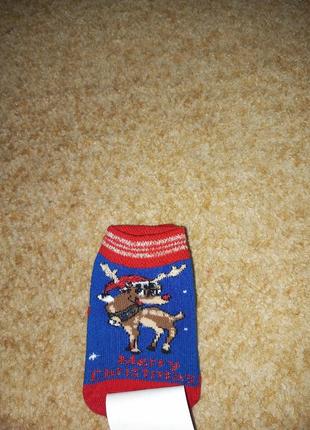 Новогодние махровые носки на новорождённых