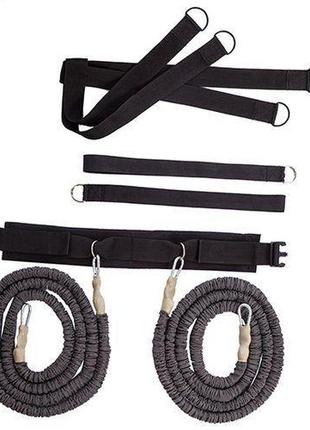 Тренировочная система парная с креплением на пояс fi-3012 черно-серый (56429357), no branding