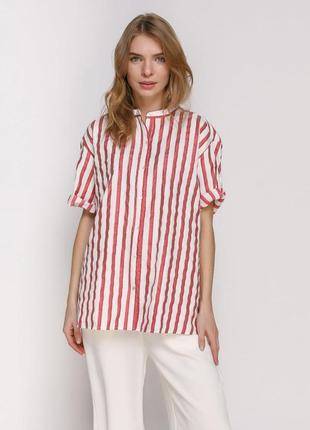 Zara летняя рубашка из льна с примесью люрекса1 фото