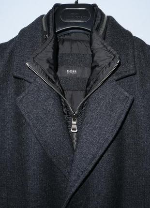 Оригінальне чоловіче утеплене шерстяне пальто hugo boss розмір 504 фото