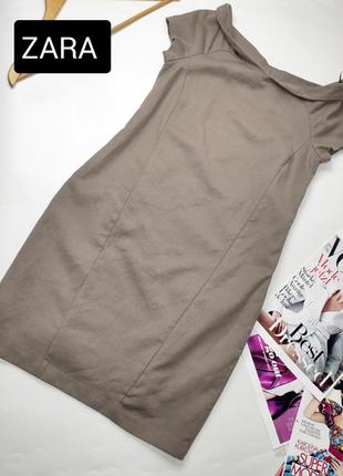 Сукня жіноча футляр коричневого кольору вовна від бренду zara s