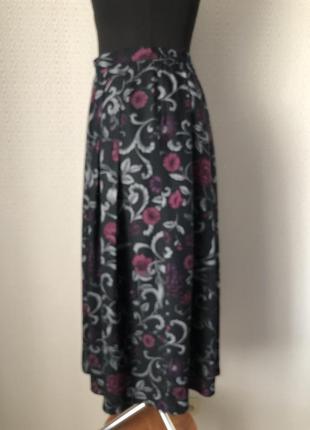Классная яркая длинная юбка в складки в цветы от petressa, размер 44, укр 52-542 фото