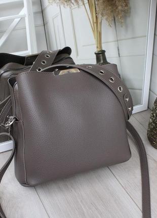 🤎 женская небольшая сумка клатч из экокожи