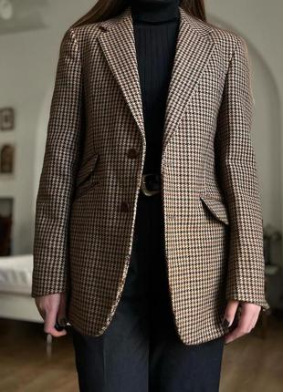 Уютный винтажный твидовый пиджак от hepworths 1960-х годов в классическую гусиную лапку