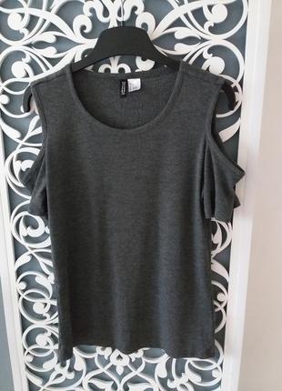 Футболка h&m в рубчик з відкритими плечима