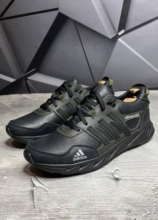 Чоловічі шкіряні кросівки з логотипом adidas , мужские кожаные кроссовки