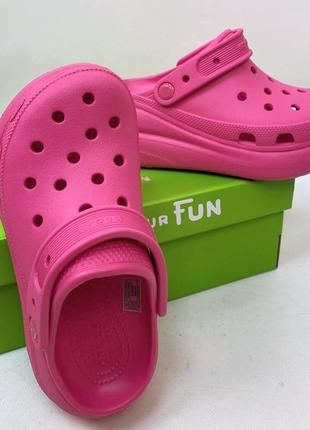 Жіночі крокси сабо crocs classic crush juice рожеві2 фото