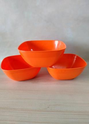 Миска "салатник" набор из трех шт объем 1.5л, оранжевый