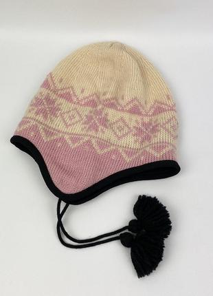 Вовняна шапка dale of norway 🇳🇴 оригінал тепла зимова в'язана жіноча з вухами туристична для походів4 фото