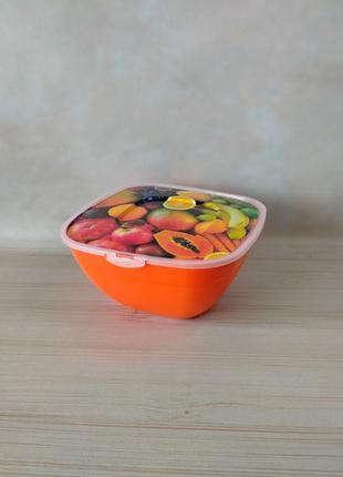 Миска "салатник" об'єм 0.5л, помаранчевий2 фото