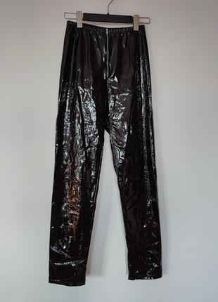 Ledapol лакированные черные брюки женские кожаные глянцевые кожуни секси эротик фотосессия2 фото
