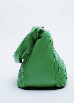 Сумочка zara шкіряна сумка зелена клатч5 фото