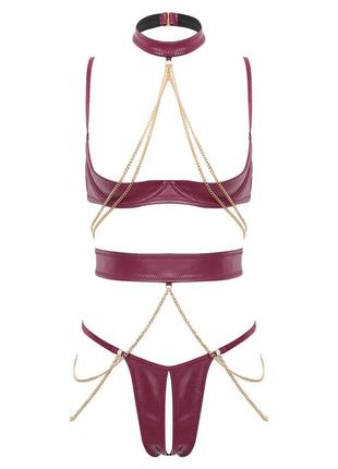 Эротическое белье комплект с доступом стринги пояс с цепями