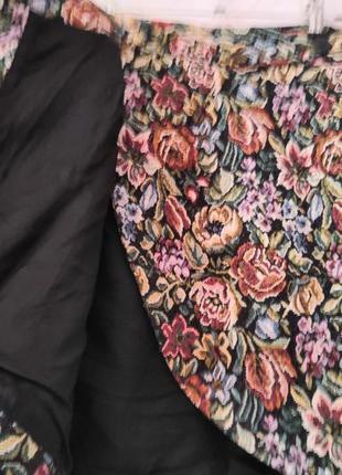 Мини-юбка на запах, цветочный принт3 фото