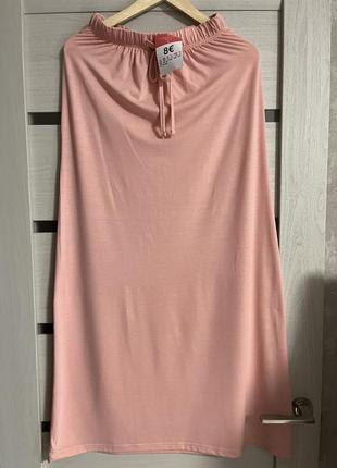 Легкая розовая макси юбка разм. s,m, xl, xxl2 фото