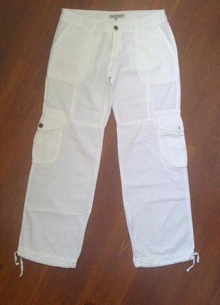 Лляні білі штани 36-38р.