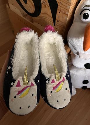 Тапки капці тапочки нарядні единорог єдиноріг joules next