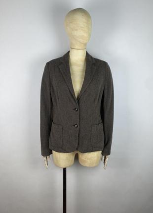 Оригінальний жіночий вовняний піджак блейзер eleventy first class brown wool nylon blazer