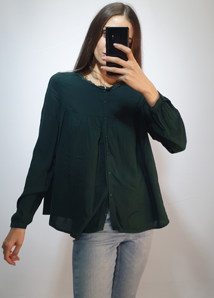 Зеленая блуза-рубашка