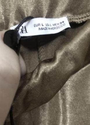 Zara новые тонкие золотистые брюки джоггеры 50-52 р6 фото