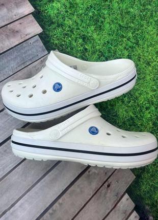 Crocs crocband white мужские кроксы сабо