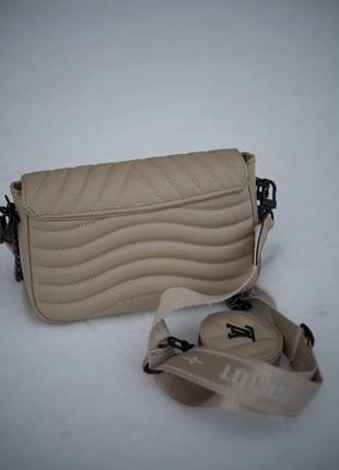 Женская сумка lv wave multi pochette beige/ black люкс качество2 фото