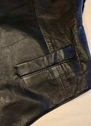 Жакет жилетка черный винтажный натуральная кожа gapelle8 фото