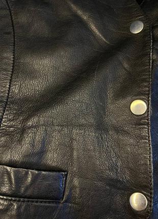 Жакет жилетка черный винтажный натуральная кожа gapelle9 фото