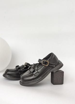 Черные туфли для девочки clibee, кожаная стелька, весенняя обувь, размер 26,27,28,29,305 фото