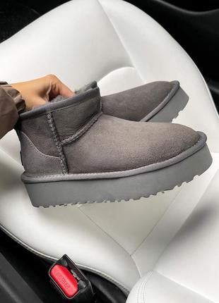 Уггі ugg ultra mini platform grey