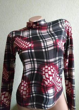 Водолазка. гольф. лонгслив в клетку. кроп топ.