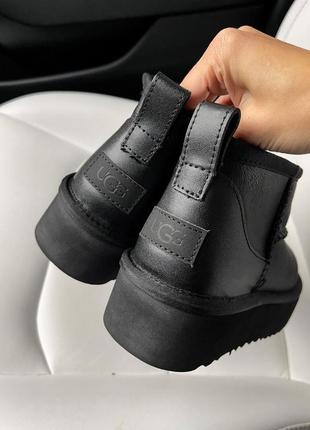 Уггі ugg ultra mini platform black leather3 фото