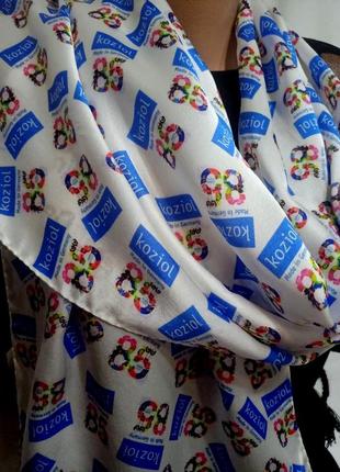 Винтажный шелковый коллекционный шарф koziol германия 100% шелк +подарок