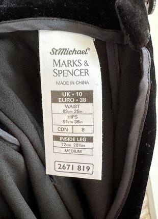 Женские нарядные бархатные брюки marks & spencer5 фото