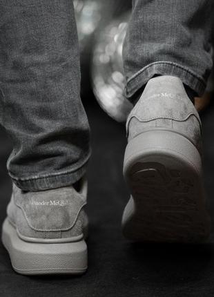 Чоловічі кросівки  замшеві alexander mcqueen dark grey3 фото
