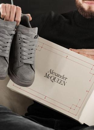 Чоловічі кросівки  замшеві alexander mcqueen dark grey7 фото